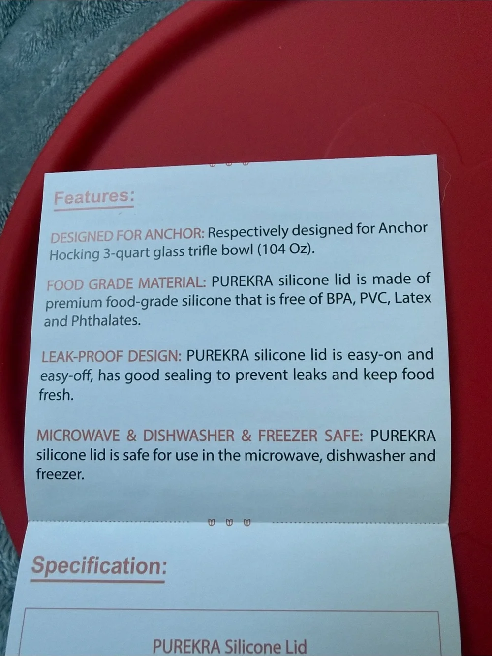 Purekra pack silicone